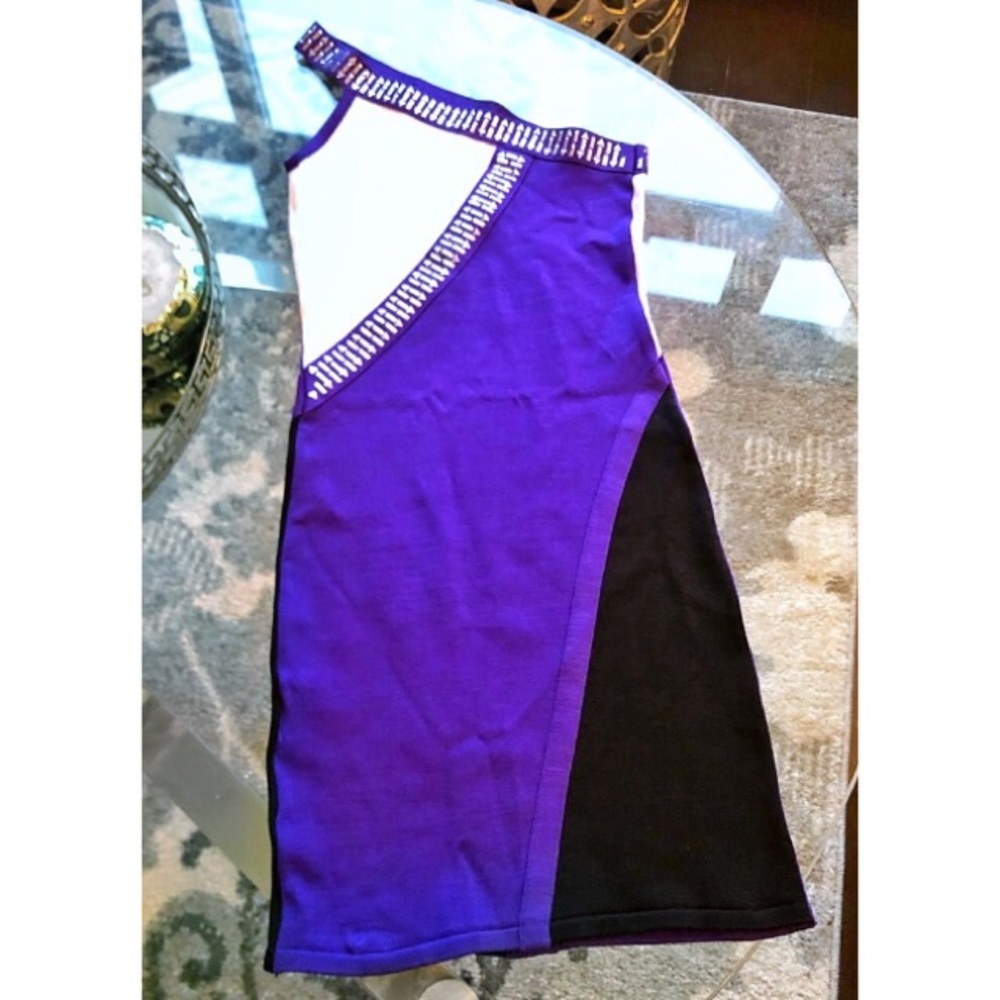 Bebe Asymmetrical Bodycon Dress